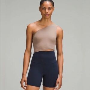 Lulu Lemon AlignAsymmetric One-Shoulder Crop Top in Taupe